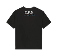 a black t - shirt with the word cen on it